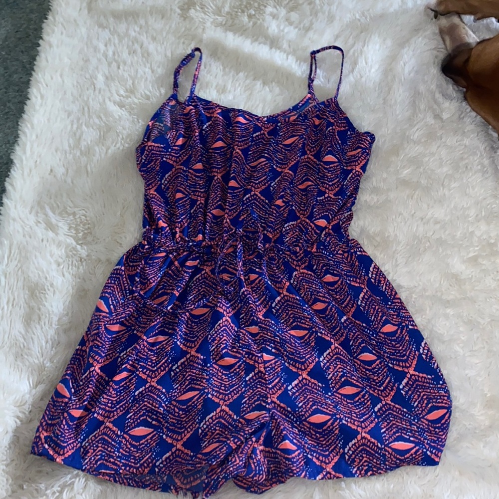 Blue & orange romper